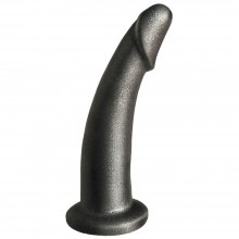 Черная насадка для страпона «Platinum Bent 1», длина 13.5 см, диаметр 3.5 см, Биоклон 137504, бренд LoveToy А-Полимер, длина 13.5 см.
