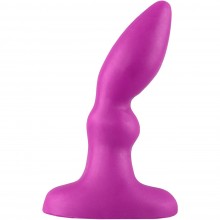 Анальная втулка «Джага-Джага №1» с шариком для стимуляции и ограничителем в основании, фиолетовая, силиконовая, 654-01 BX DD, цвет Фиолетовый, длина 10 см.