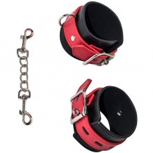 Черные наручники «Party Hard Prelude» с красными застежками, Lola Games 1096-01lola, из материала ПВХ, длина 32 см., со скидкой