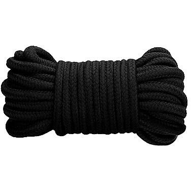 Черная веревка для связывания «Thick Bondage Rope», 10 м., Shots OU355BLK, 10 м.