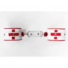 Белые наручники медсестры с крестом, Джага-Джага 910-16 BX DD