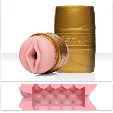 Мастурбатор «Quickshot Stamina», 2 в 1, вагина и анус, телесного цвета из Superskin, 10973, бренд FleshLight, из материала Super Skin, длина 11.2 см.