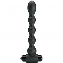 Анальный стимулятор-елочка с вибрацией «Lynn», цвет черный, Baile BI-040105, длина 18.2 см., со скидкой