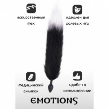 Анальная Пробка с Хвостом «Emotions Furry», цвет черный, Lola Games Lola Toys 4050-02lola, длина 35 см., со скидкой