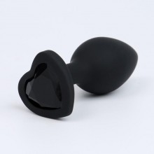 Анальная пробка «Сердечко», цвет черный, материал силикон, Сима-Ленд 6256986, коллекция Оки-Чпоки, длина 7.3 см.