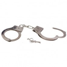 Металлические наручники с ключиками, цвет серебристый, материал металл, Сима-Ленд 313660, со скидкой