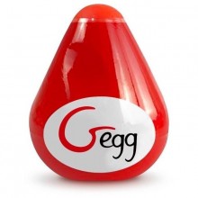 Мастурбатор яйцо с 3D рельефом «Gegg Red», цвет красный, Gvibe FT10554R, бренд G-Vibe, длина 6.5 см.