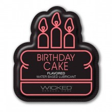 Лубрикант со вкусом кремового торта «Aqua Birthday cake», 3 мл, Wicked SAM90440, из материала Водная основа, 3 мл., со скидкой