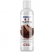 Лубрикант 4 в 1 с ароматом шоколада «Playful Flavors Chocolate Sensation», 29.5 мл, Swiss Navy SN4N1FCS1, из материала Глицериновая основа, 29.5 мл., со скидкой