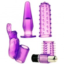 Набор секс игрушек 4 предмета «Foreplay Couples Kit», фиолетовый, Me You Us 2K667CPU-BX, из материала TPE, длина 8 см., со скидкой