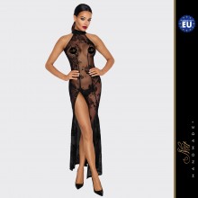«Long tulle dress» длинное эротическое платье из кружева, L черный, F23900003, из материала Ткань