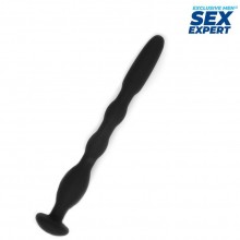 Гибкий уретральный плаг, цвет черный, Sex Expert игрушки SEM-55252, длина 10 см., со скидкой