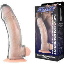 Прозрачная насадка на пенис «Transparent Penis Enhancing Sleeve Extension», BlueLine BLM4023, из материала TPR, цвет Прозрачный, длина 16 см.