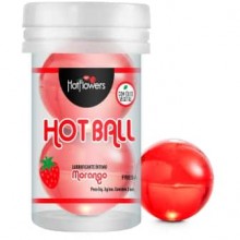 Интимный гель «Aromatic Hot Ball» с ароматом и вкусом клубники, 2 шт х 3 г, HotFlowers HC583, из материала Масляная основа, со скидкой