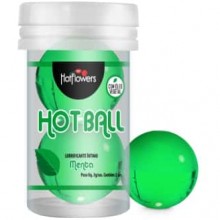 Интимный гель «Aromatic Hot Ball» с ароматом и вкусом мяты, 2 шт х 3 г, HotFlowers HC585, из материала Масляная основа, со скидкой
