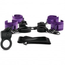 Любовный набор для двоих «Rabbit Love Ring Couples Bedspreader Kit», цвет черный и фиолетовый, The Rabbit Company TRC-SET-005, из материала Силикон