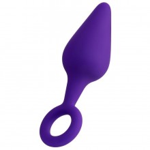 Фиолетовая анальная втулка «Bung» с петелькой, ToyFa ToDo 357028, цвет Фиолетовый, длина 11.5 см.