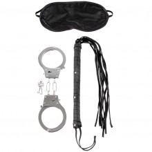 Набор для БДСМ игр «Lover's Fantasy Kit»: наручники плетка маска, PipeDream 4435-00, цвет Черный, One Size (Р 42-48)