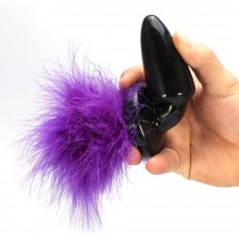 Анальная пробка с хвостом Luxurious Tail «Fiolet Bunny» M-47002-1, цвет Фиолетовый, длина 11 см.