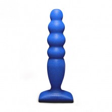 Анальный стимулятор-втулка с шариками «Large Bubble Plug», цвет синий, Lola Toys 511501lola, из материала TPE, длина 14.5 см.