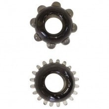 Два эрекционных кольца «Cock Rings», цвет черный, Sex Expert SEM-55010