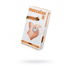 Ребристые презервативы Masculan «Ultra 3 Long Pleasure» с анестетиком, упаковка 10 шт, 315