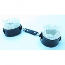 Изысканные наручники с кружевом «BDSM Light» от компании БДСМ Арсенал, цвет черный, размер OS, 810006ars, бренд БДСМ лайт, длина 25.5 см.
