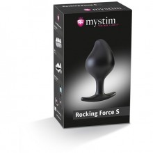Анальная пробка «E-stim Butt Plug Rocking Force S» с электростимуляцией, цвет черный, Mystim 46270, из материала Силикон, длина 9.5 см.