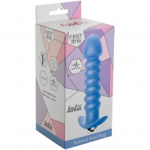 Анальная пробка с вибрацией First Time «Twisted Anal Plug Blue», цвет синий, Lola Toys 5007-02lola, бренд Lola Games, длина 13 см.