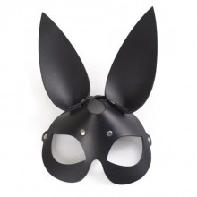Тематическая БДСМ маска «Зайка» с ушками, цвет черный, размер OS, СК-Визит 3186-1, One Size (Р 42-48), со скидкой