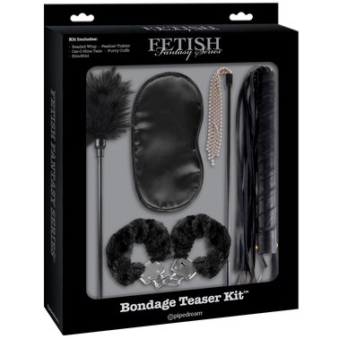 Набор для интимных удовольствий «Fetish Fantasy Limited Edition Bondage Teaser Kit Black», PipeDream PD2029-23, из материала ПВХ, коллекция Fetish Fantasy Series