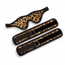 Набор для БДСМ из маски с наручниками, цвет леопард, размер OS, Пикантные штучки, Пикантные Штучки DP287, из материала Искусственная кожа, One Size (Р 42-48)