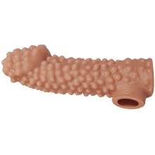 Насадка на пенис с бугорками и отверстием для мошонки Kokos «Extreme Sleeve Res.004» большая, цвет телесный, RES.004-L, длина 17.6 см., со скидкой