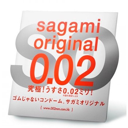 Полиуретановый презерватив «Original 002», упаковка 1 шт, Sagami 143160, длина 19 см.