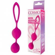 Шарики вагинальные с силиконовой петлей от компании Cosmo, цвет розовый, csm-23006-16, диаметр 3.1 см., со скидкой