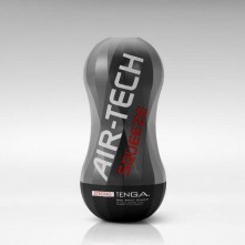 Многоразовый мастурбатор с вакуумным эффектом и выраженным рельефом «Air-Tech Squeeze Strong» от компании Tenga, цвет черный, ATS-001B, из материала TPE, длина 17 см.