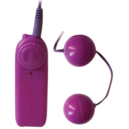 Шарики вагинальные с вибрацией, цвет фиолетовый, EE-10183-5v, из материала Пластик АБС, коллекция Erowoman - Eroman, диаметр 3.5 см.