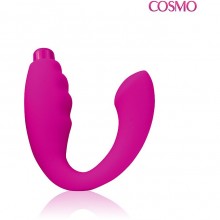 Вибромассажер для двоих, цвет розовый, Cosmo CSM-23037, из материала Силикон, длина 24.5 см., со скидкой