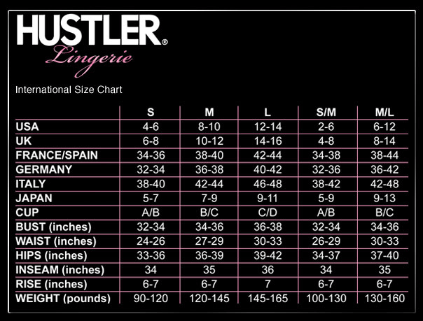 таблица размеров Hustler