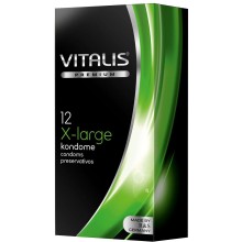 Латексные презервативы Vitalis Premium «X-large» - увеличенного размера, упаковка 12 шт, 267, бренд R&S Consumer Goods GmbH, длина 19 см.