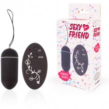 Виброяйцо с дистанционным управлением от компании Sexy Friend, цвет черный, sf-70196-1, длина 7.9 см.