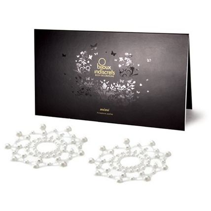 Накладки на соски «Mimi» от компании Bijoux Indiscrets, цвет серебристый, размер OS, BI3715, из материала пластик ABS, One Size (Р 42-48)