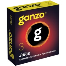 Ароматические презервативы Ganzo «Juice» с фруктовым запахом, 3 шт. в упаковке, 04487, из материала латекс, длина 18 см.