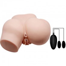 Реалистичный мастурбатор с двумя отверстиями и вибрацией от компании Baile, цвет телесный, bm-009204z-1, длина 20 см.