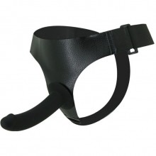 Страпон на трусиках с штырьком «Ultra Harness Les Dildo» от компании Baile, цвет черный, BW-022052, из материала силикон, длина 15 см.