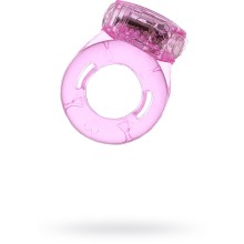 Толстое эрекционное кольцо с вибрацией от компании ToyFa, цвет розовый, 818034-3, из материала ПВХ, диаметр 2 см.