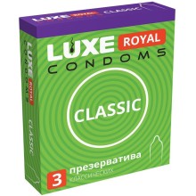 Презервативы классические «Classic» от Luxe, упаковка 3 шт, LUXE Big Box Classic №3, длина 18 см.