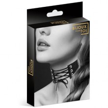 Чокер с шнуровкой «Choker Lacet Noir» от компании Bijoux Indiscrets, цвет черный, размер OS, 6060020010, из материала полиуретан, длина 30 см.