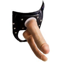 Фаллоимитатор двойной с поясом системы Harness от LoveToy А-Полимер, цвет телесный, 281903, длина 15 см.