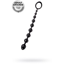 Анальная цепочка «A-Toys Anal Beads Talis» с кольцом, цвет черный, ToyFa 761309, длина 28.3 см.